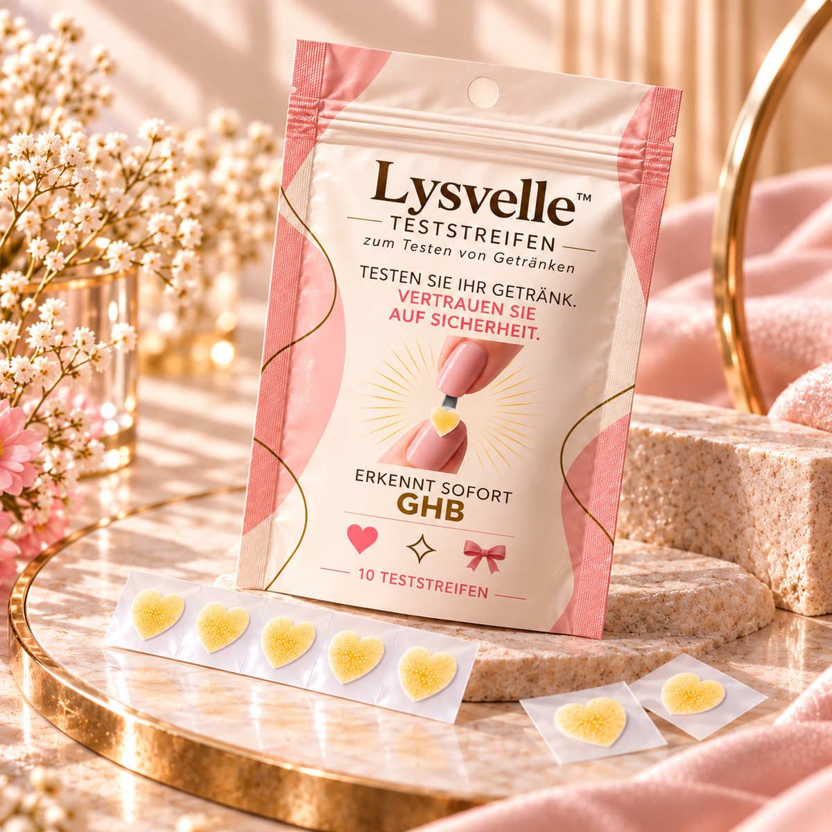 Lysvelle  Drinktest-Nagelsticker
